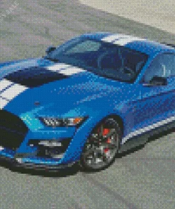 Blue And White Mustang Diamond Painting