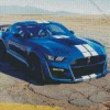 Blue And White Mustang Sport Car Diamond Painting