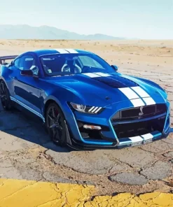 Blue And White Mustang Sport Car Diamond Painting