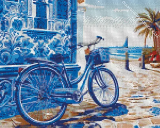 Blue Bike Diamond Painting