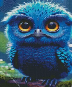 Blue Bird Face Diamond Painting