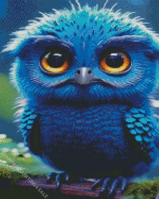 Blue Bird Face Diamond Painting