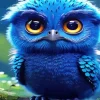Blue Bird Face Diamond Painting