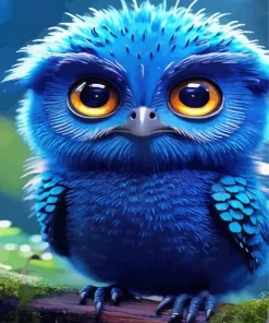 Blue Bird Face Diamond Painting