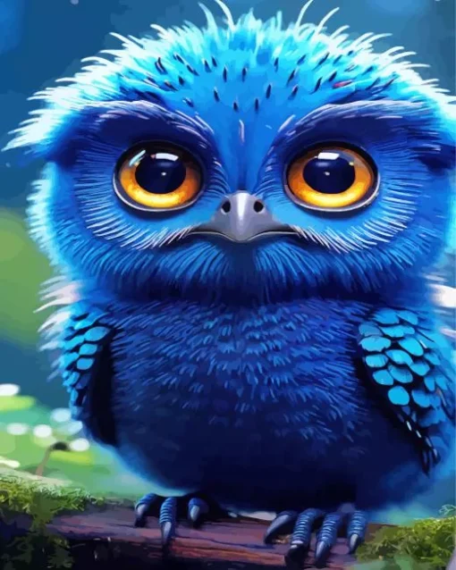 Blue Bird Face Diamond Painting