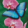 Blue Butterfly And Flower Diamond Painting