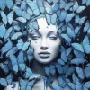 Blue Butterfly Girl Diamond Painting