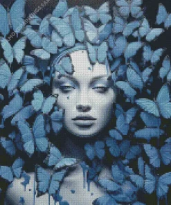 Blue Butterfly Girl Diamond Painting