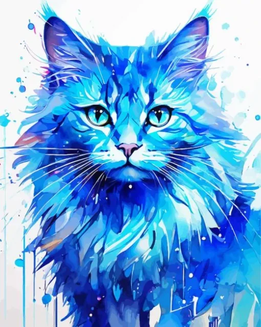 Blue Cat Art Diamond Painting
