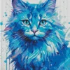 Blue Cat Art Diamond Painting