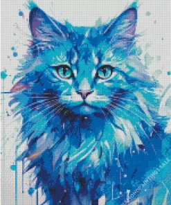 Blue Cat Art Diamond Painting