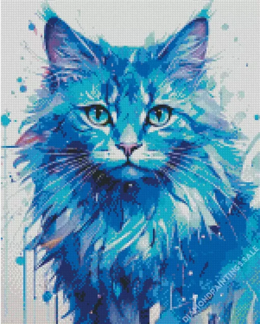 Blue Cat Art Diamond Painting