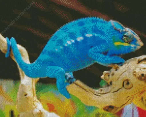 Blue Chameleon Diamond Painting