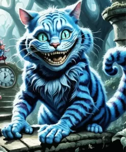 Blue Cheshire Cat Diamond Painting