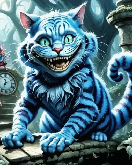 Blue Cheshire Cat Diamond Painting