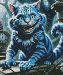 Blue Cheshire Cat Diamond Painting