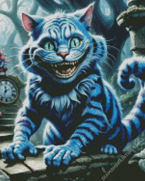 Blue Cheshire Cat Diamond Painting