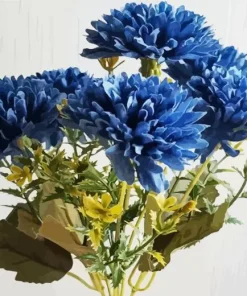Blue Chrysanthemum Bouquet Diamond Painting