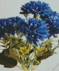 Blue Chrysanthemum Bouquet Diamond Painting