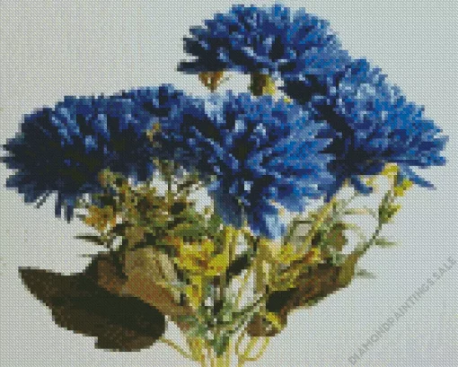 Blue Chrysanthemum Bouquet Diamond Painting