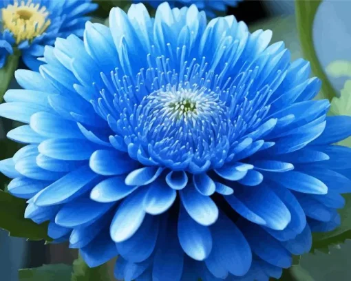 Blue Chrysanthemum Flower Diamond Painting
