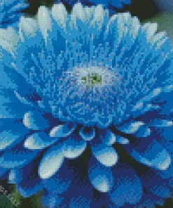 Blue Chrysanthemum Flower Diamond Painting