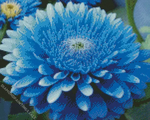 Blue Chrysanthemum Flower Diamond Painting