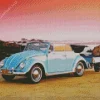 Blue Convertible Beetle Diamond Painting