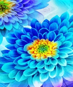Blue Dahlia Flower Diamond Painting