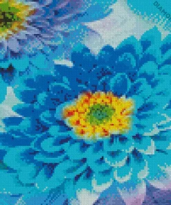 Blue Dahlia Flower Diamond Painting