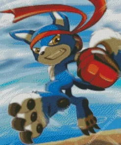 Blue Dog Digimon Diamond Painting