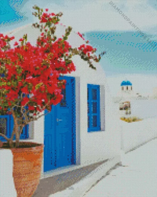 Blue Door Greece Diamond Painting