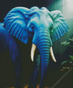 Big Blue Elephant Diamond Painting