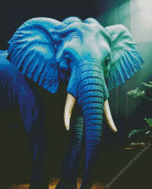 Big Blue Elephant Diamond Painting