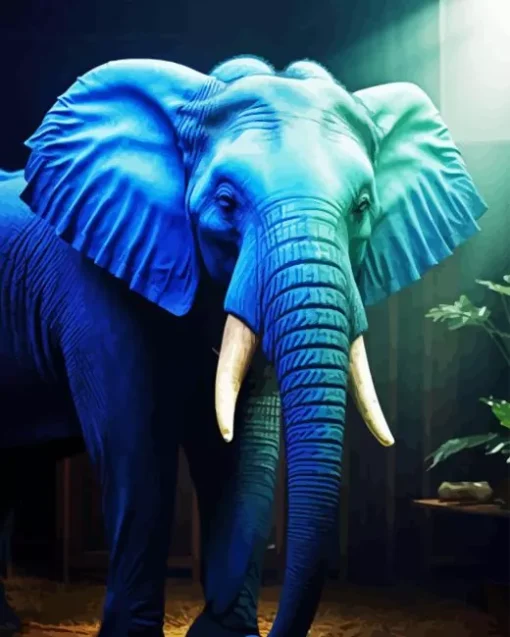 Big Blue Elephant Diamond Painting