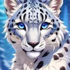 Blue Eyed Snow Leopard Diamond Painting