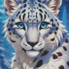 Blue Eyed Snow Leopard Diamond Painting