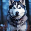 Blue Eyes Husky Diamond Painting