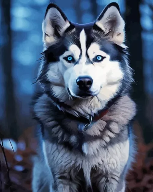 Blue Eyes Husky Diamond Painting