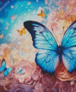 Blue Fantasy Butterflies Diamond Painting