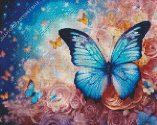Blue Fantasy Butterflies Diamond Painting
