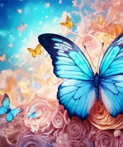Blue Fantasy Butterflies Diamond Painting