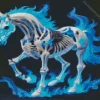 Blue Fire Horse Skeleton Diamond Painting