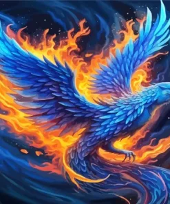 Blue Firebird Diamond Painting