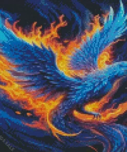 Blue Firebird Diamond Painting