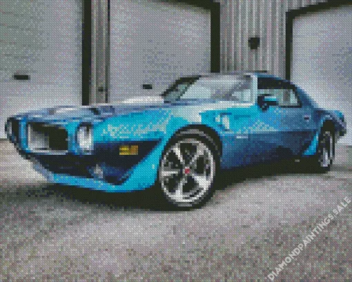 Blue Firebird Car Diamond Painting