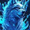Blue Flame Wolf Diamond Painting