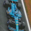Blue Formula 1 Car Diamond Painting