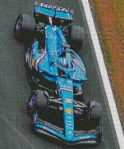 Blue Formula 1 Car Diamond Painting