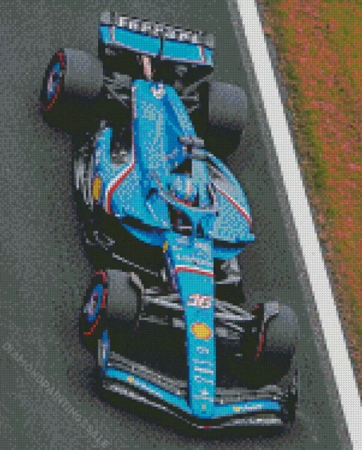 Blue Formula 1 Car Diamond Painting